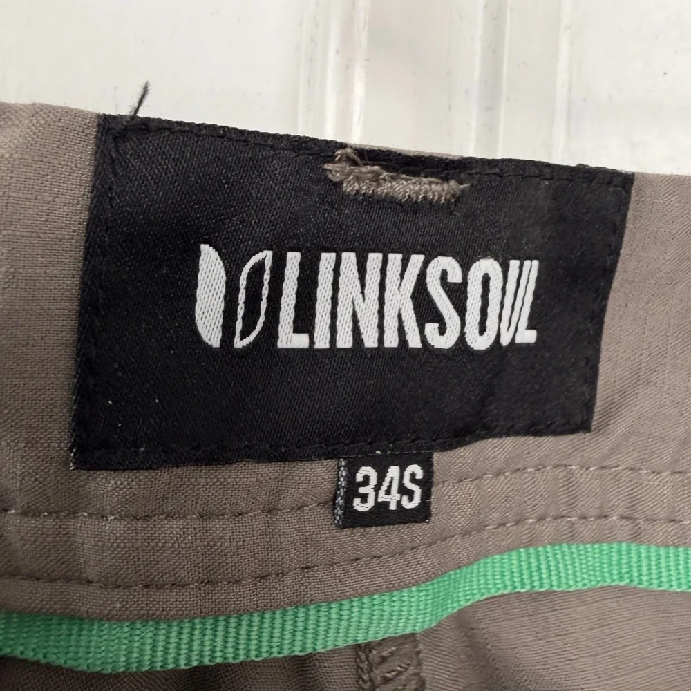 Linksoul Ellis Golf Pants Mens 34S Brown Ripstop Performance Trousers LS6217-S